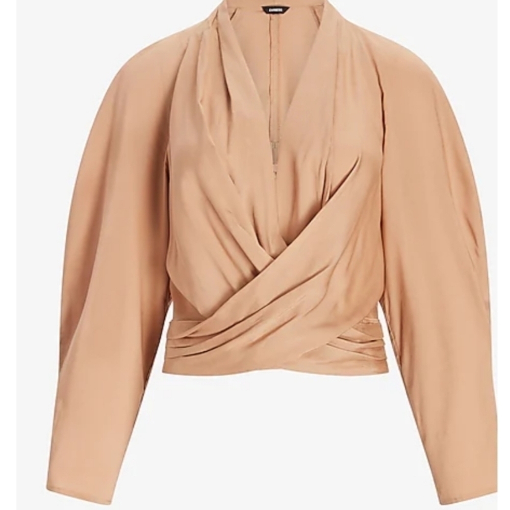 Express Solid Wrap Front Top In Copper. - image 3